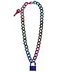 Rainbow Lock and Key Necklace