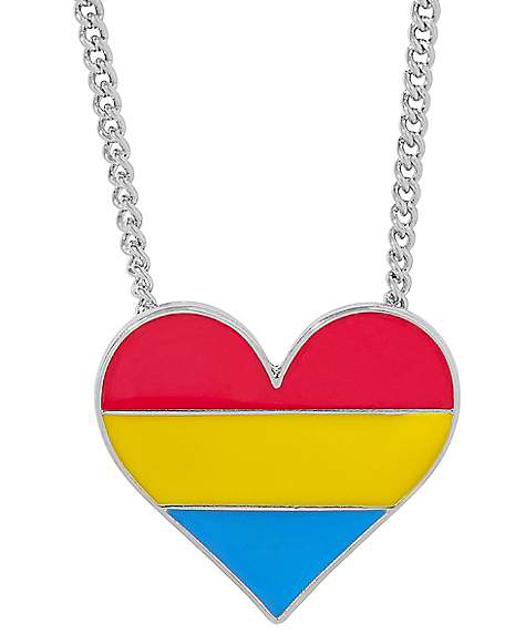 Pansexual Pride Heart Necklace - Spencer's