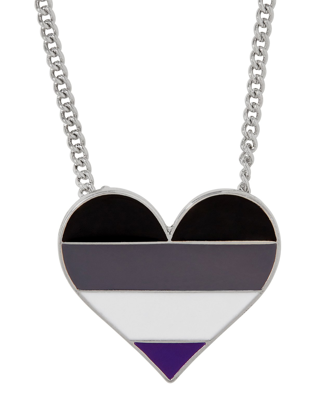 Asexual Pride Heart Necklace