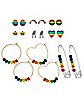 Multi-Pack Rainbow Pride Earrings - 9 Pair