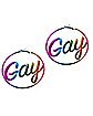 Rainbow Gay Hoop Earrings - 18 Gauge