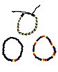 Multi-Pack Rainbow Beaded and Braided Bracelets - 3 Pack