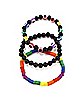 Multi-Pack Rainbow Beaded Bracelets - 3 Pack