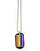 Rainbow Stripe Dog Tag Necklace