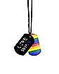 Love Wins and Rainbow Dog Tag Necklace