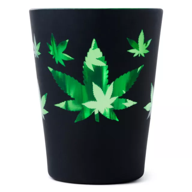 Black and Green Leaf Shot Glass - 1.5 oz. at Spencer's