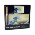 Wave Sushi Tray Set with Chopsticks at Spencer's