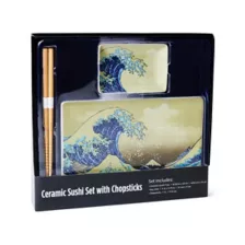 Wave Sushi Tray Set with Chopsticks at Spencer's