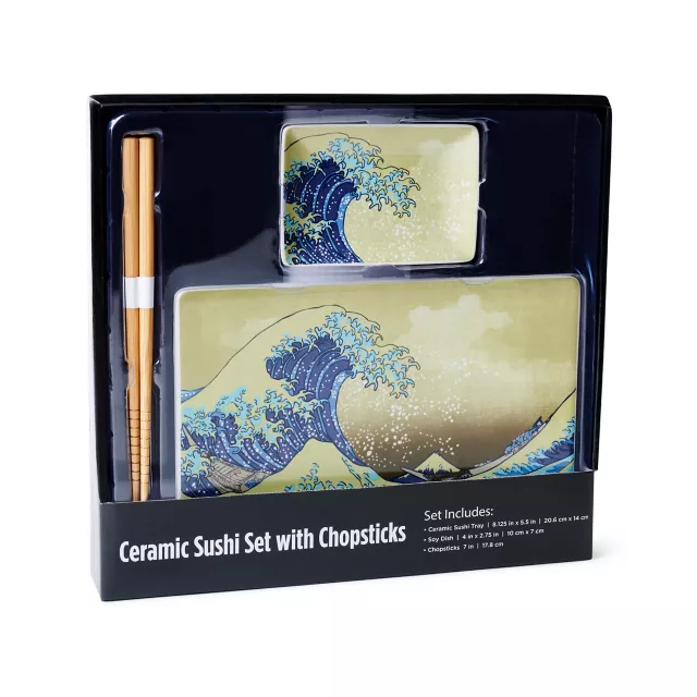 Wave Sushi Tray Set with Chopsticks at Spencer's