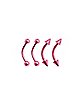 Multi-Pack Metallic Pink Curved Barbells 4 Pack - 16 Gauge