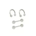 Multi-Pack CZ Nipple Horseshoe Rings and Barbells 2 Pair - 14 Gauge at Spencer's