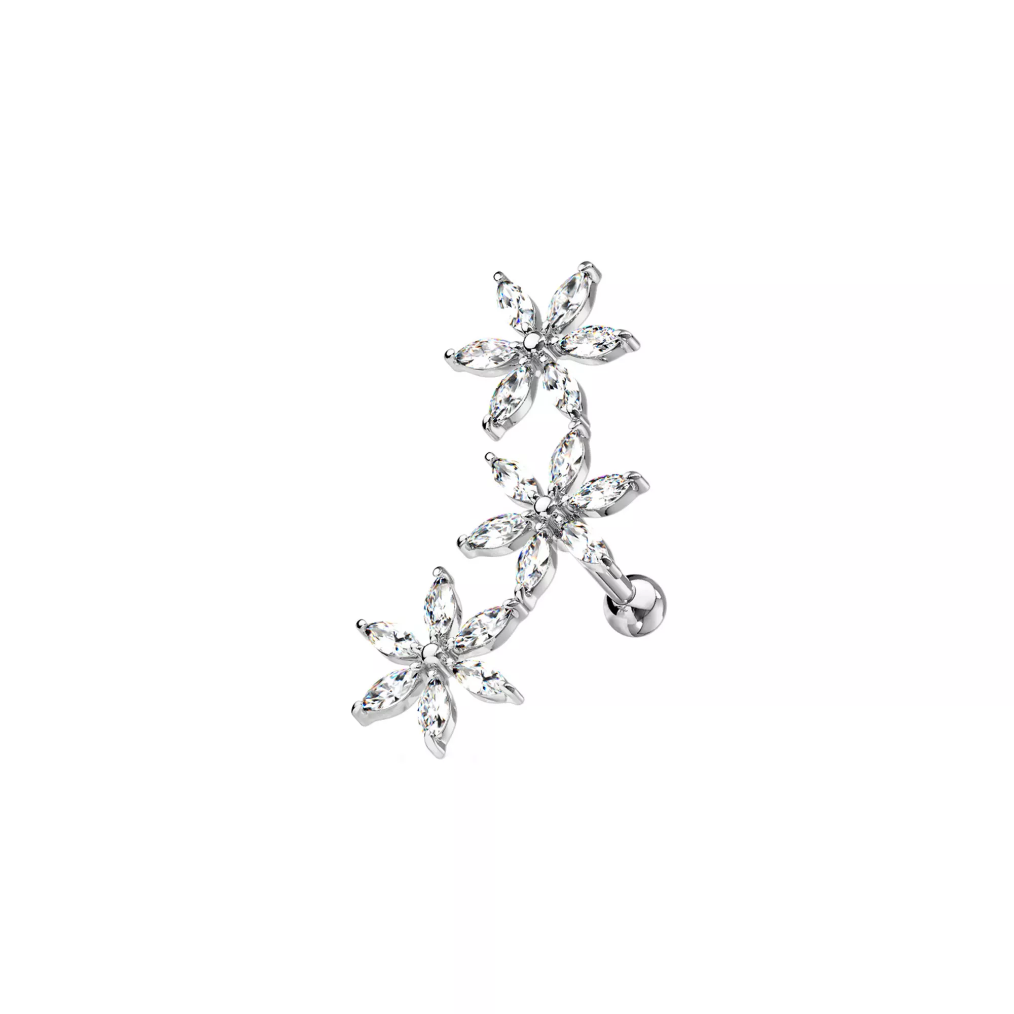 3 Flower Cartilage Earring