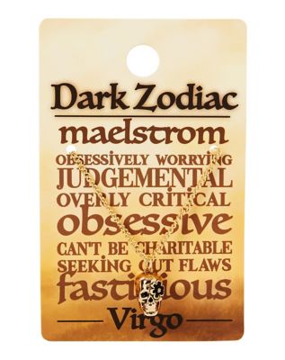 Goldtone Dark Zodiac Virgo Necklace