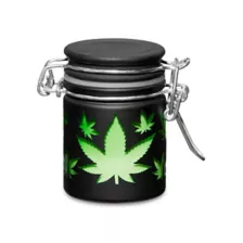 Matte Black Weed Leaf Stash Jar - 1.5 oz. at Spencer's