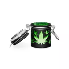 Matte Black Weed Leaf Stash Jar - 1.5 oz. at Spencer's