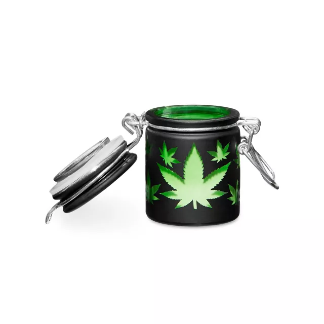 Matte Black Weed Leaf Stash Jar - 1.5 oz. at Spencer's