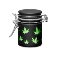 Matte Black Weed Leaf Stash Jar - 1.5 oz. at Spencer's