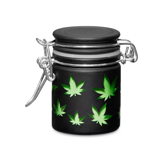Matte Black Weed Leaf Stash Jar - 1.5 oz. at Spencer's