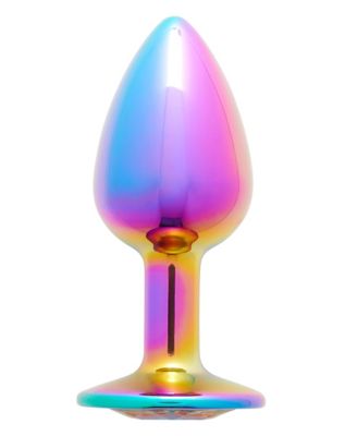 Multicolor Gem Metal Butt Plug – 2.7 Inch