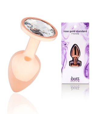 Rose Goldtone Gem Butt Plug 2.7 Inch - Hott Love