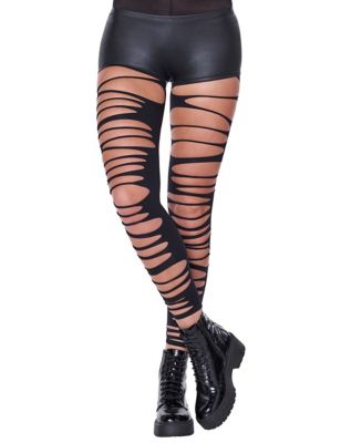 Womens black outlet ripped leggings