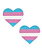 Transgender Flag Heart Nipple Pasties