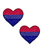 Bisexual Flag Heart Nipple Pasties