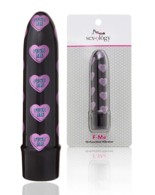 Fuck Me 10-Function Heart Print Waterproof Bullet Vibrator