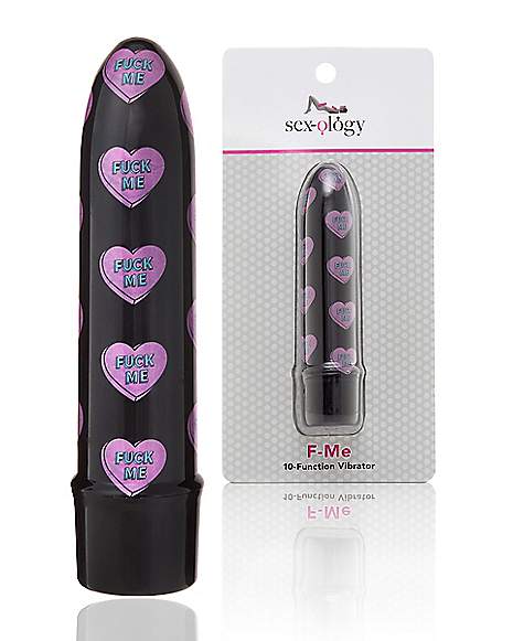 Juggling virtue Wolf in sheep's clothing Fuck Me 10-Function Heart Print Waterproof Bullet Vibrator 5 Inch -  Sexology - Spencer's
