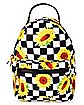 Checkered Sunflower Mini Backpack