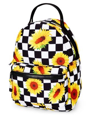 Checkered Sunflower Mini Backpack