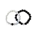 Long Distance Black and Gray Beaded Bracelets - 2 Pack at Spencer's