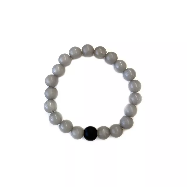 Long Distance Black and Gray Beaded Bracelets - 2 Pack at Spencer's