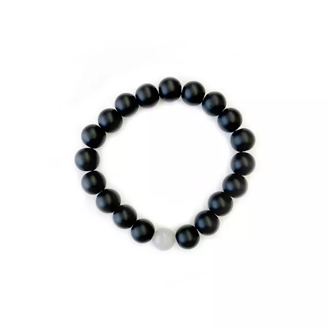 Long Distance Black and Gray Beaded Bracelets - 2 Pack at Spencer's