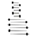 Multi-Pack Silverplated Tapers and Plugs 6 Pair - 10-14 Gauge at Spencer's