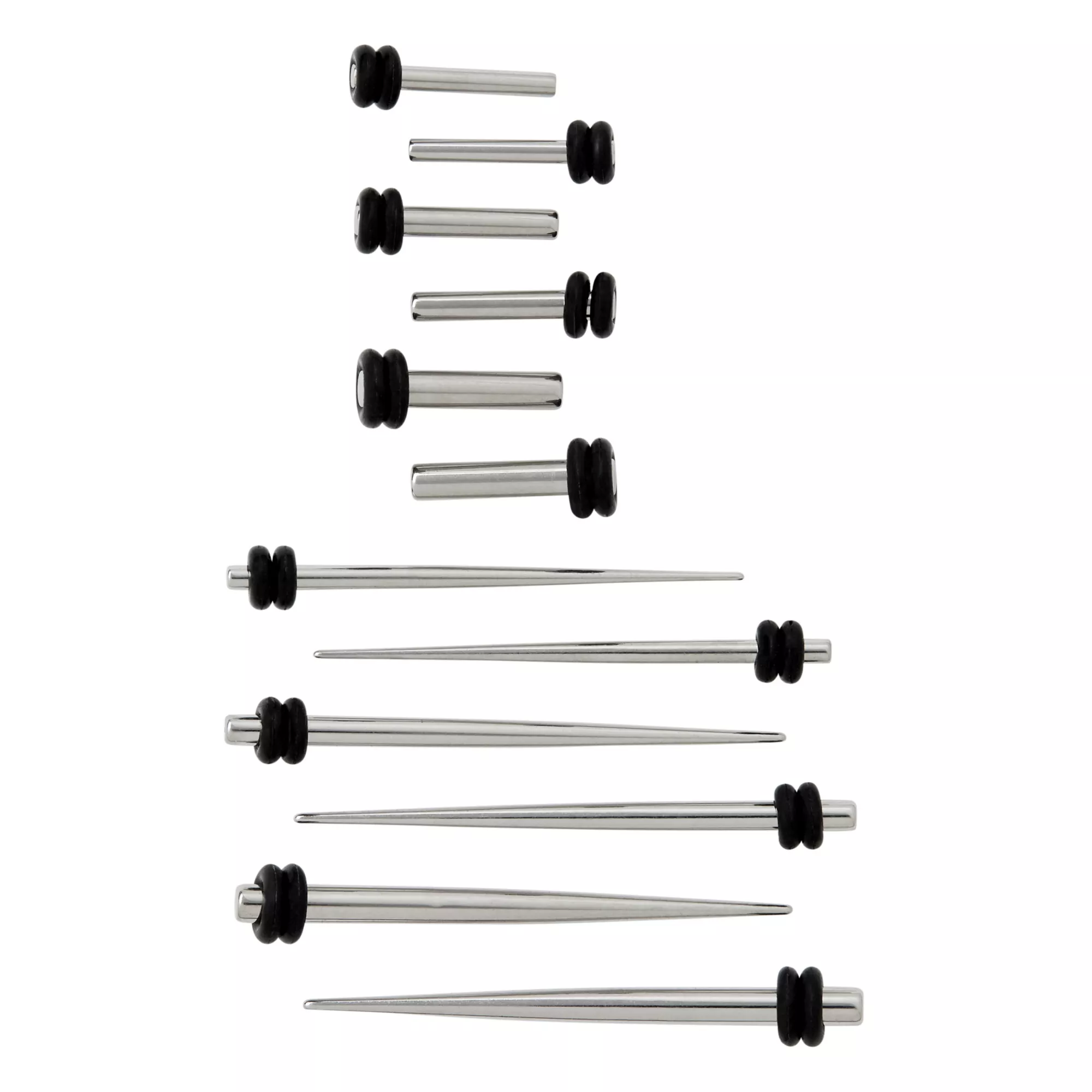 Multi-Pack Silverplated Tapers and Plugs 6 Pair - 10-14 Gauge at Spencer's