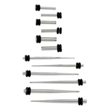 Multi-Pack Silverplated Tapers and Plugs 6 Pair - 10-14 Gauge at Spencer's
