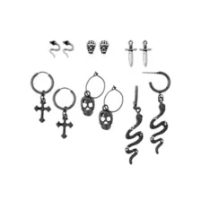 Snake Cross Skull Earrings - 6 Pair at Spencer's