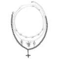 Barbed Wire Skull and Cross Necklace Set at Spencer's