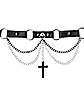 Cross Chain Spike Choker Necklace