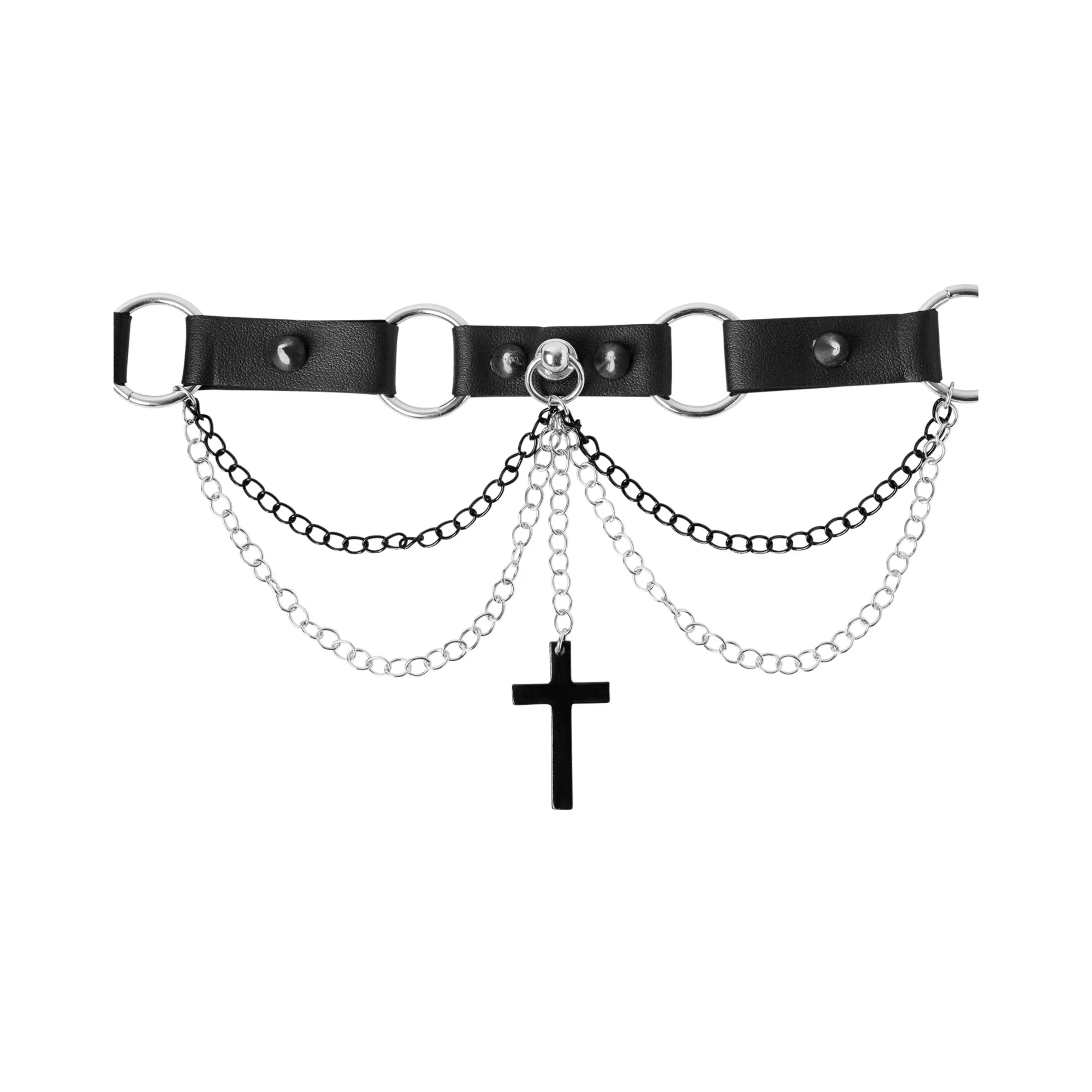 Cross Chain Spike Choker Necklace at Spencer's