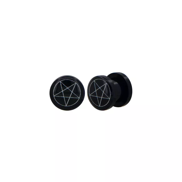 Black Pentagram Plugs at Spencer's
