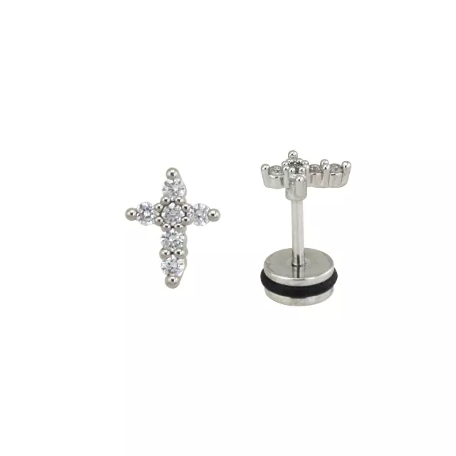 CZ Cross Fake Plugs - 18 Gauge at Spencer's