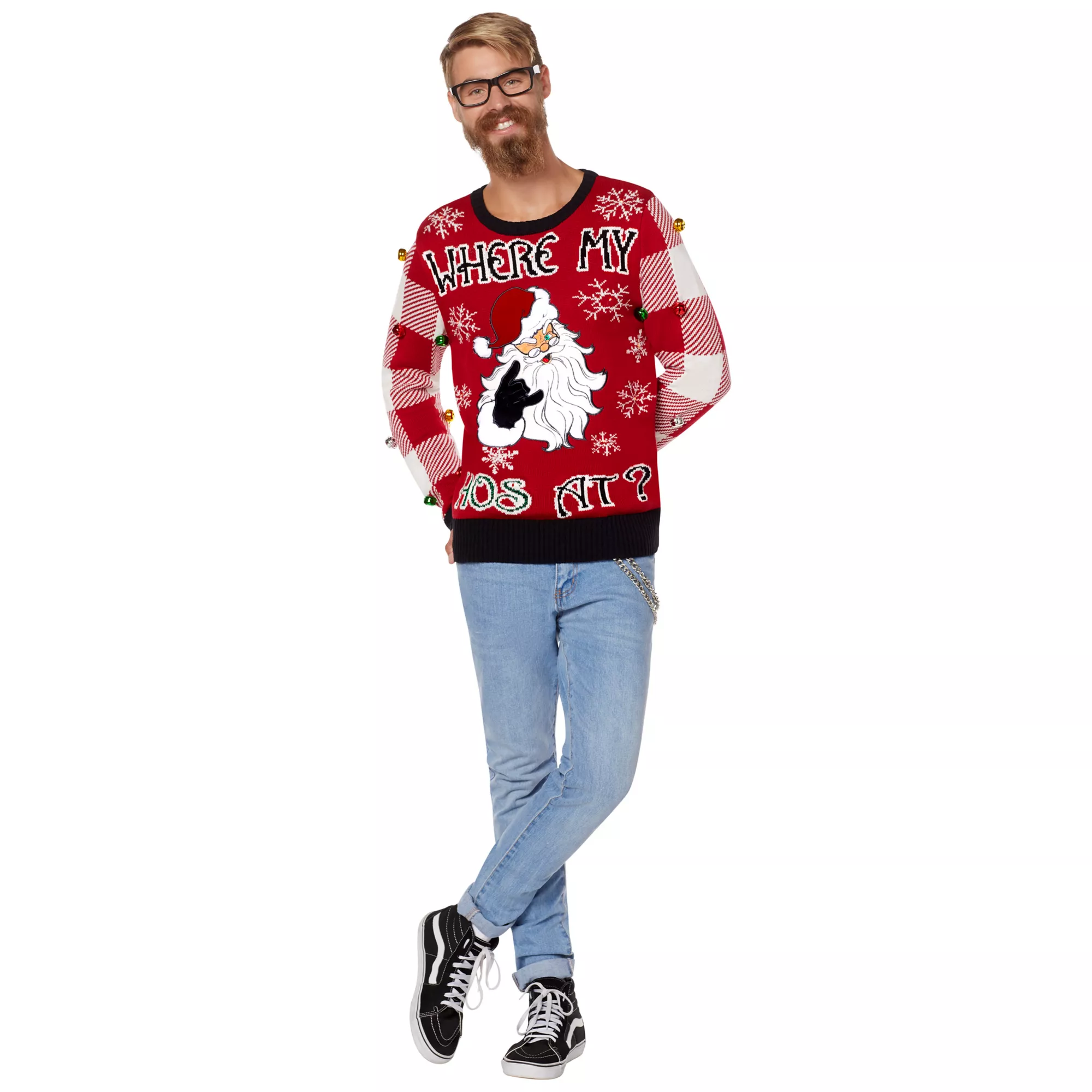 Light-Up Where My Hos At Ugly Christmas Sweater