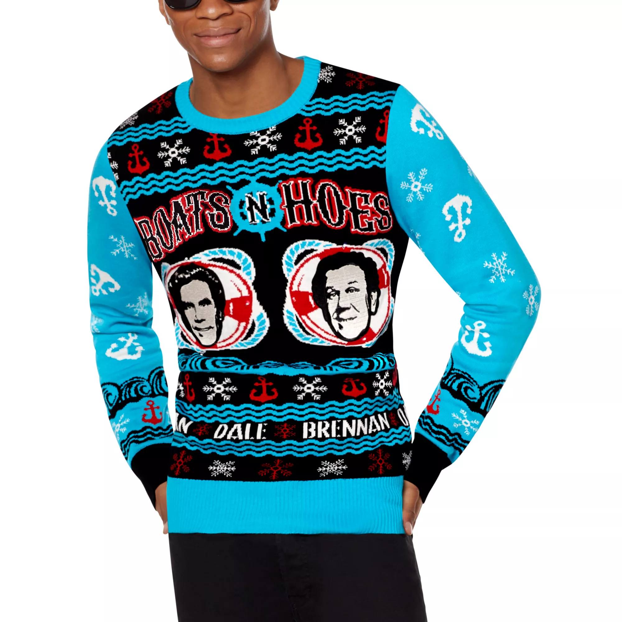 Light-Up Boats 'N Hoes Ugly Christmas Sweater - Step Brothers