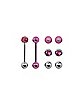 Multi-Pack Pink and Silvertone Barbells with Extra Balls - 14 Gauge