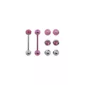 Multi-Pack Pink and Silvertone Barbells with Extra Balls - 14 Gauge at Spencer's