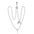 CZ Leaf Chain Belly Ring – 14 Gauge at Spencer's