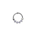 Silvertone CZ Aurora Borealis Effect Cartilage Ring - 16 Gauge at Spencer's