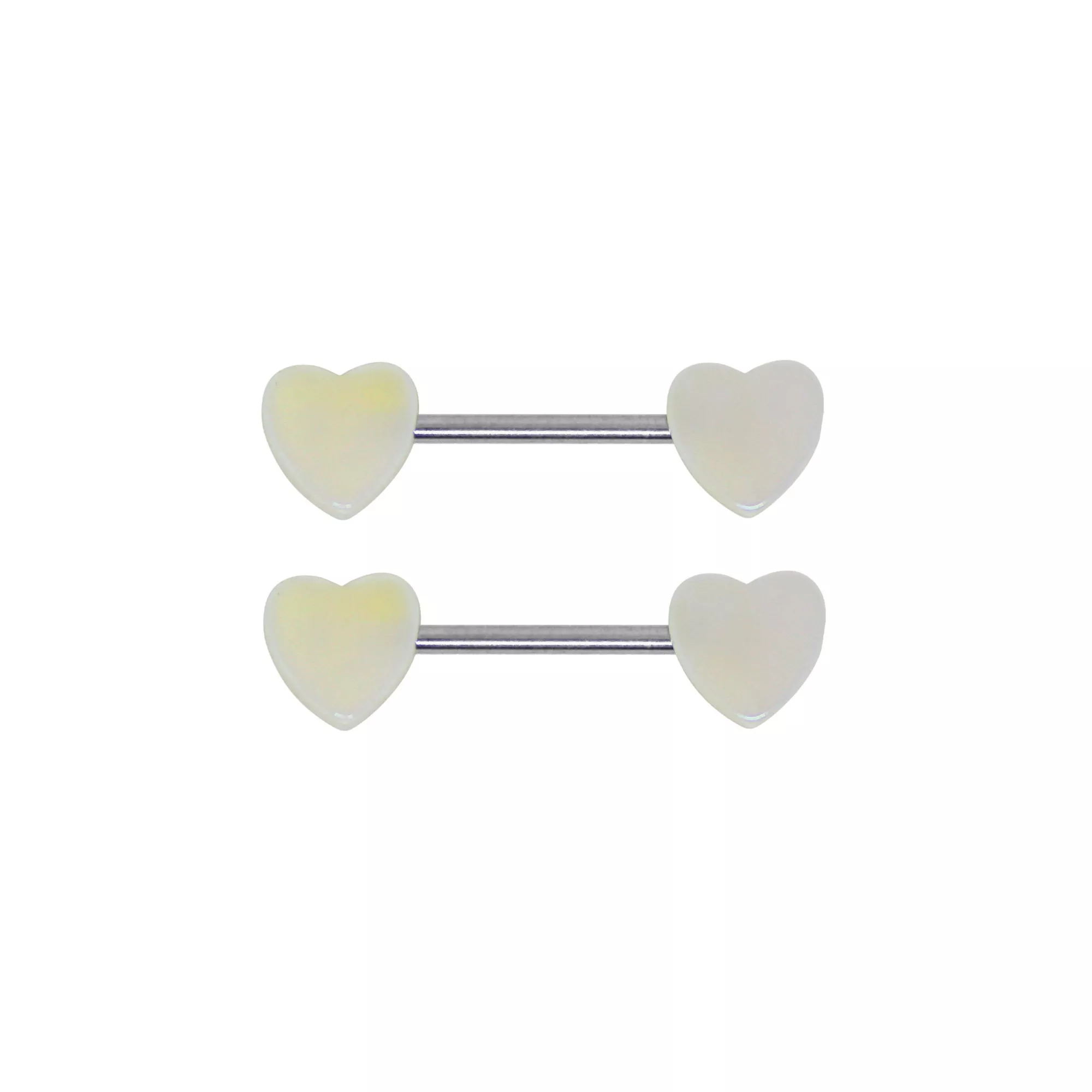 Fuck Me Heart Nipple Barbells - 14 Gauge at Spencer's